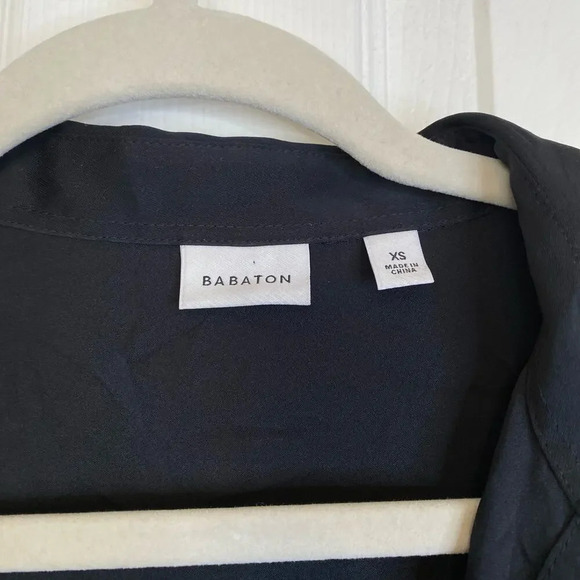 ARITZIA Babaton Collaborate Satin Mini Shirt Dress Black Size XS Office Siren - Picture 6 of 10